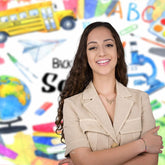 Aperturee - Colorful Subject Tools Bag Bus Back To School Backdrop